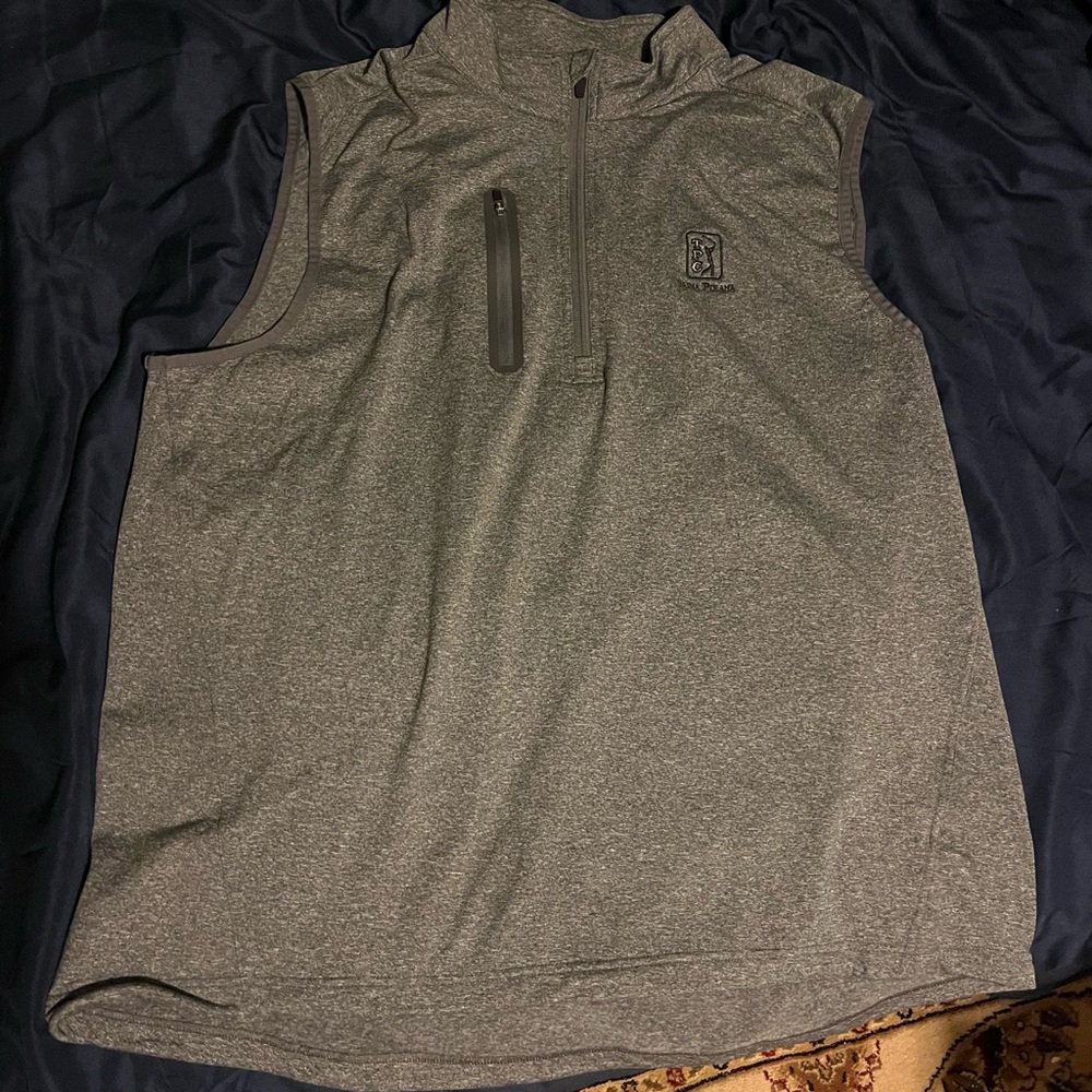 TPC Jasna Polana 1/4 Zip Golf Vest Gray XL Performance Sleeveless